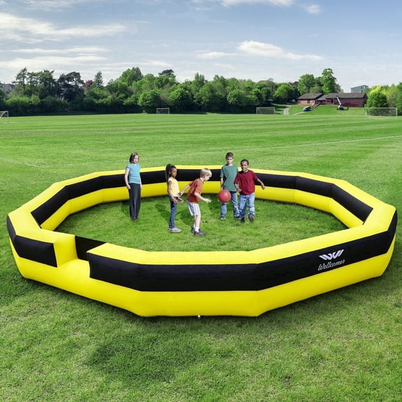 Wellcomer 16FT Inflatable Gaga Ball Pit Arena, Portable Court with Built-in Blower for team games and backyard activities
