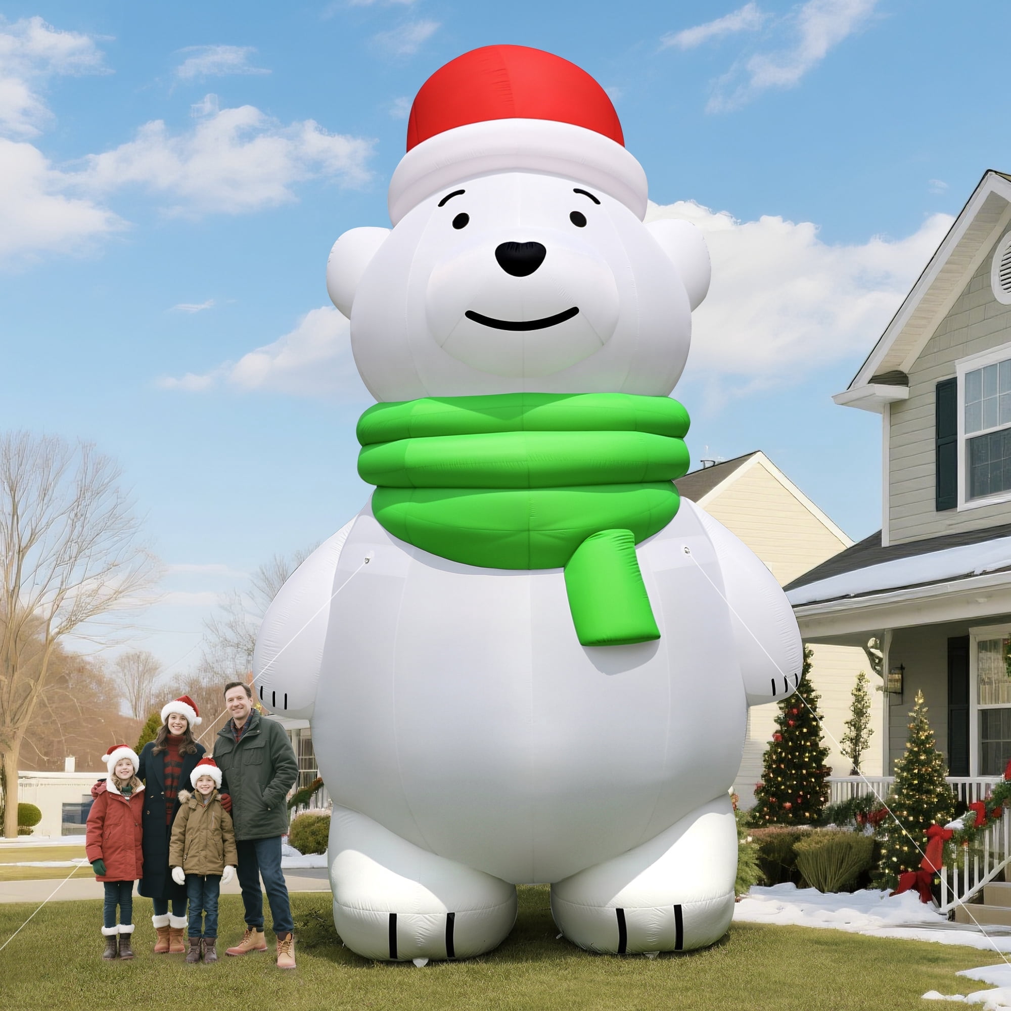 Wellcomer Inflatable Product Wellcomer 20 FT Inflatable Polar Baer - Christmas Décor with Air Blower ...