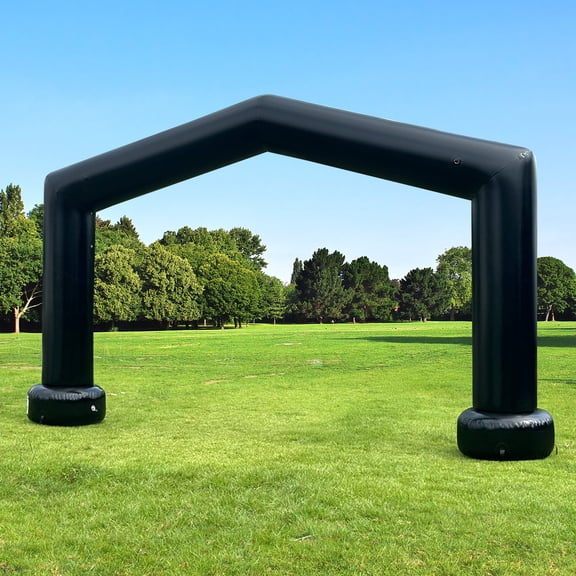 Wellcomer 21Ft Airtight Inflatable Arch , Gable Shaped archway with air pump - Black
