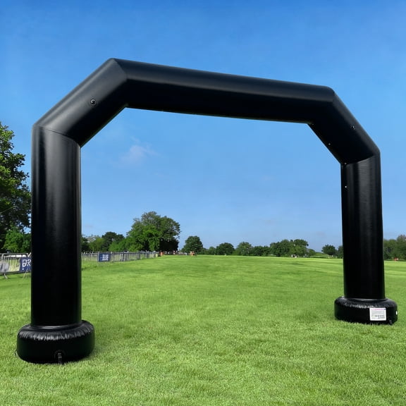 Wellcomer 21Ft Airtight Inflatable Arch , Polygon archway with air pump - Black