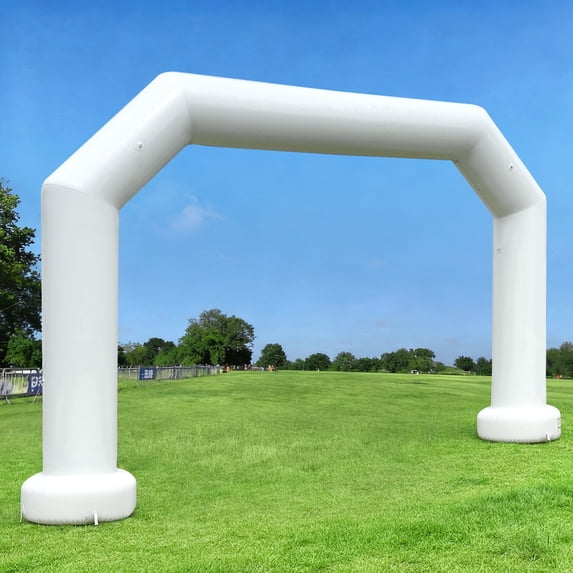 Wellcomer 21Ft Airtight Inflatable Arch , Polygon archway with air pump - White