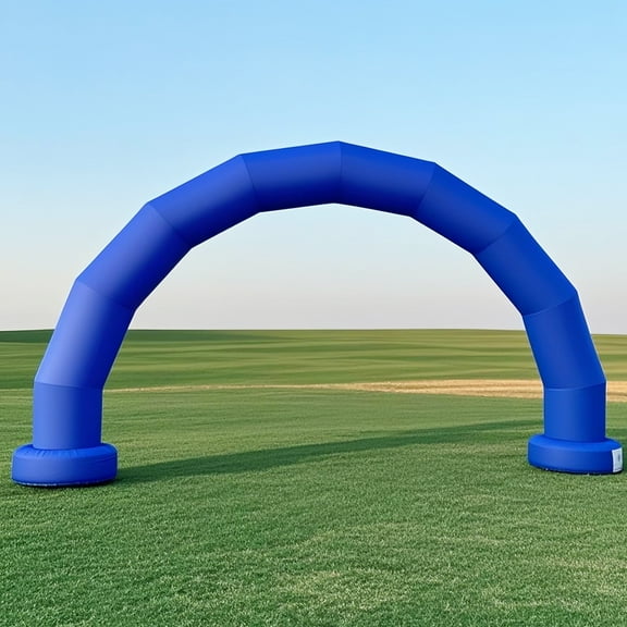 Wellcomer 21Ft Inflatable Event Arch, Half Circle Archway with Built-in Blower - Blue Color