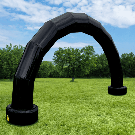 Wellcomer 21Ft PVC Inflatable Arch , Half Circle archway with built-in blower - Black