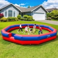 thumbnail image 1 of Wellcomer 22FT Inflatable Gaga Ball Pit Arena, Portable Court with Built-in Blower for team games and backyard activities - Red&Blue, 1 of 7