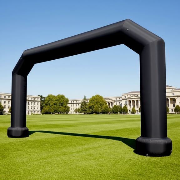 Wellcomer 25Ft Inflatable Event Arch, Polygon Archway with Built-in Blower - Black Color