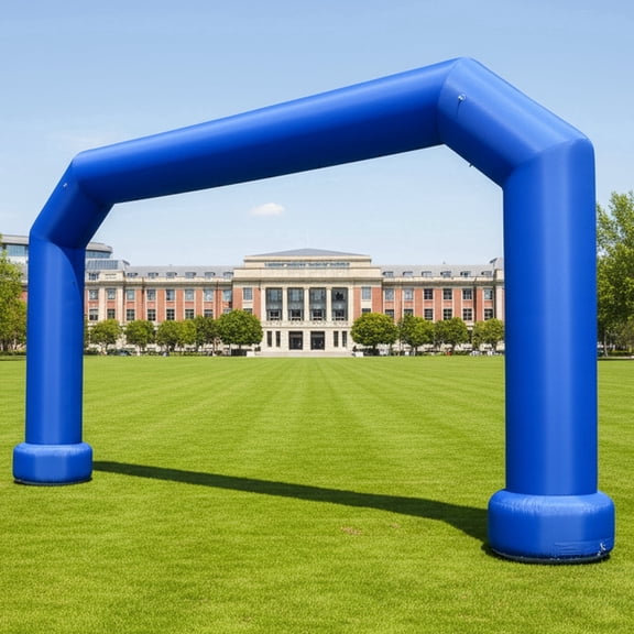 Wellcomer 25Ft Inflatable Event Arch, Polygon Archway with Built-in Blower - Blue Color