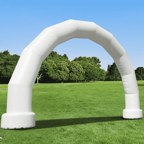Wellcomer 25Ft PVC Inflatable Arch , Half-Circle Archway with Built-in Blower - White