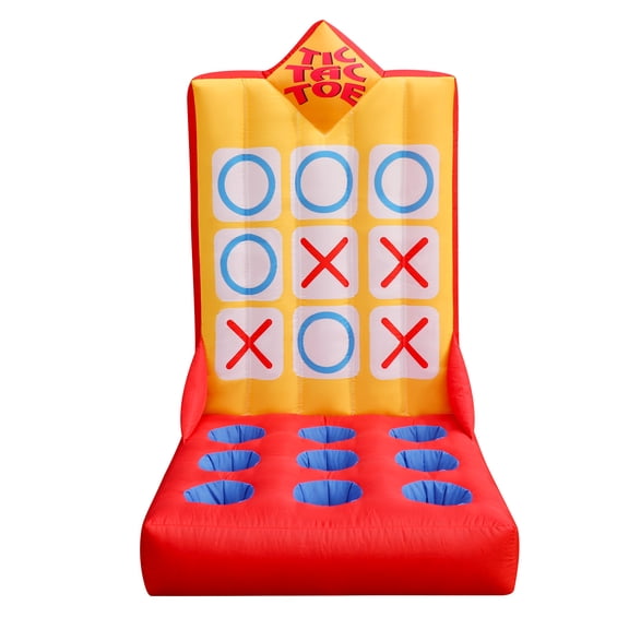 Wellcomer Inflatable Ball Toss Carnival Game with Built-in Blower, Portable Tic-Tac-Toe Toss Game