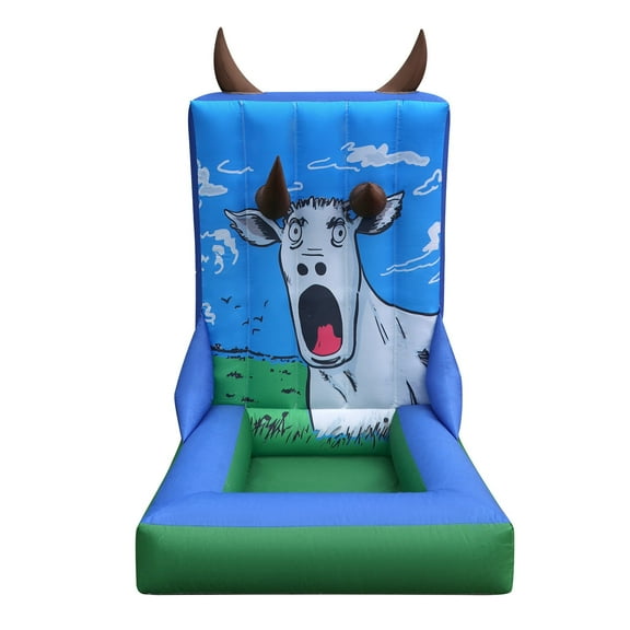 Wellcomer Inflatable Ring Toss Carnival Game Horns Target with Built-in Blower,