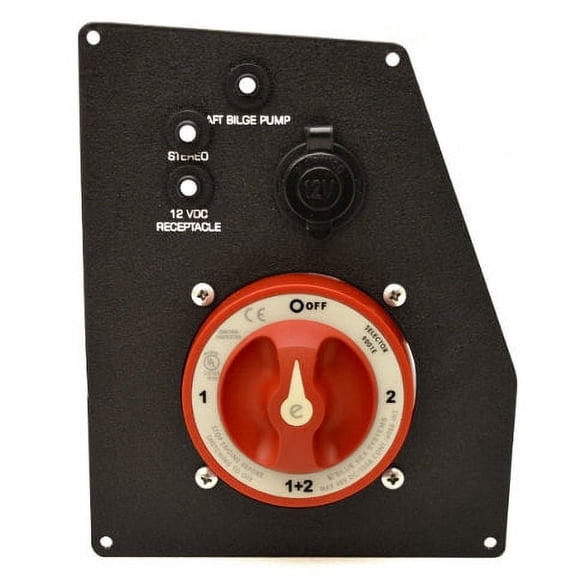 Wellcraft Boat Battery Switch Panel 025-3551 | Black Aluminum