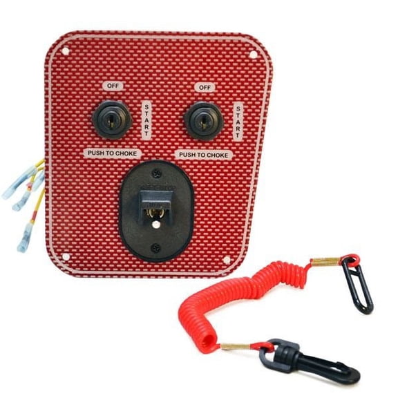 Wellcraft Boat Ignition Switch Panel 025-4119 | Dual Engine 6 Inch Red
