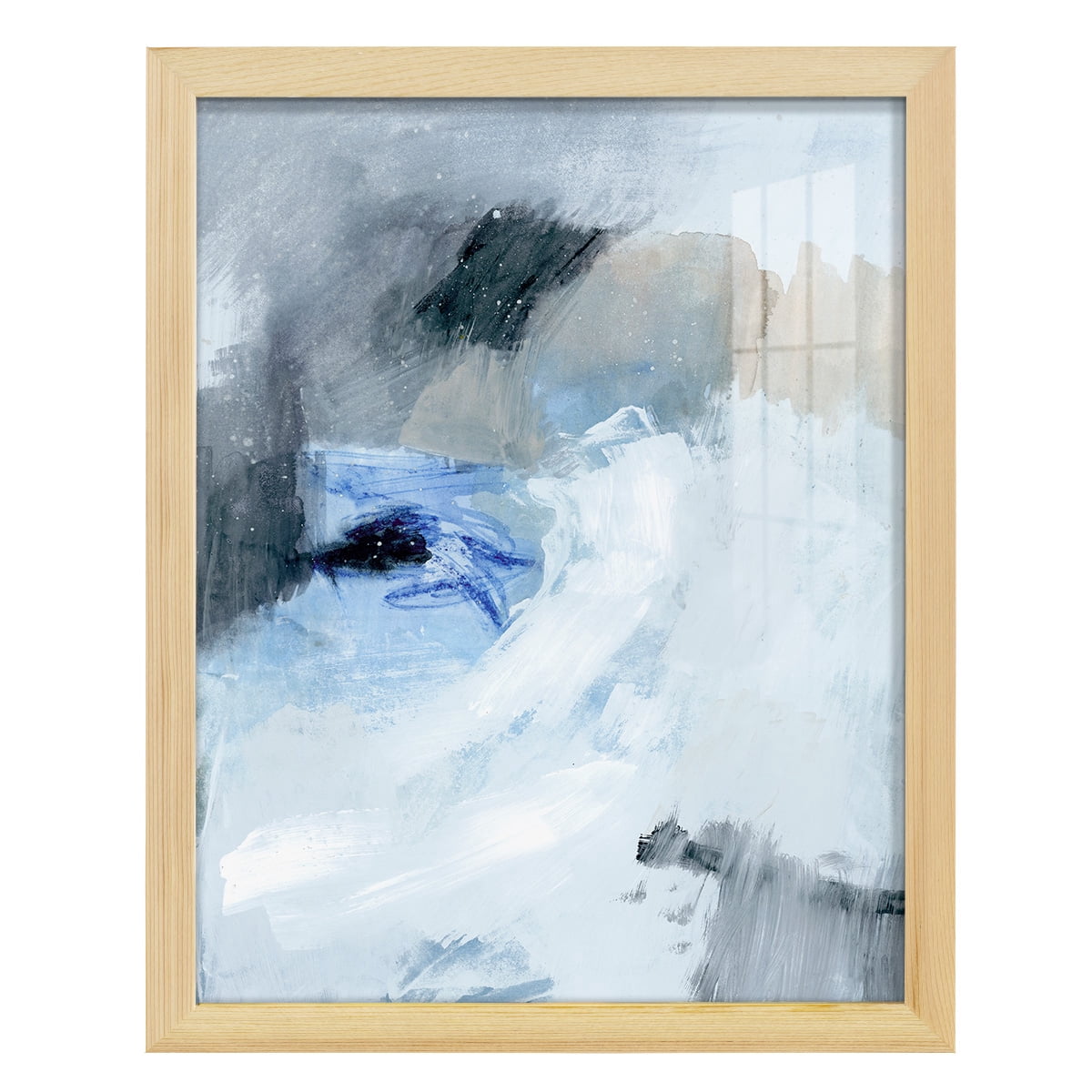 Welle I - Framed Print w/glass - Natural Wood
