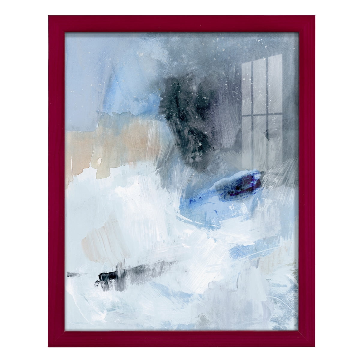 Welle II - Framed Print w/glass - Cherry Red