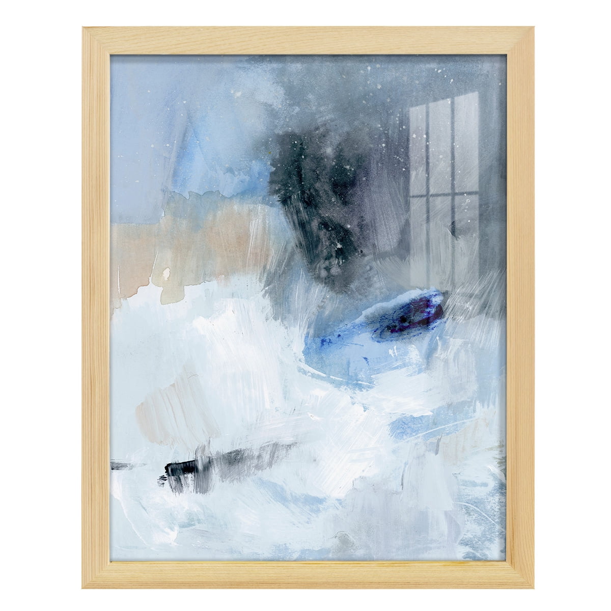 Welle II - Framed Print w/glass - Natural Wood