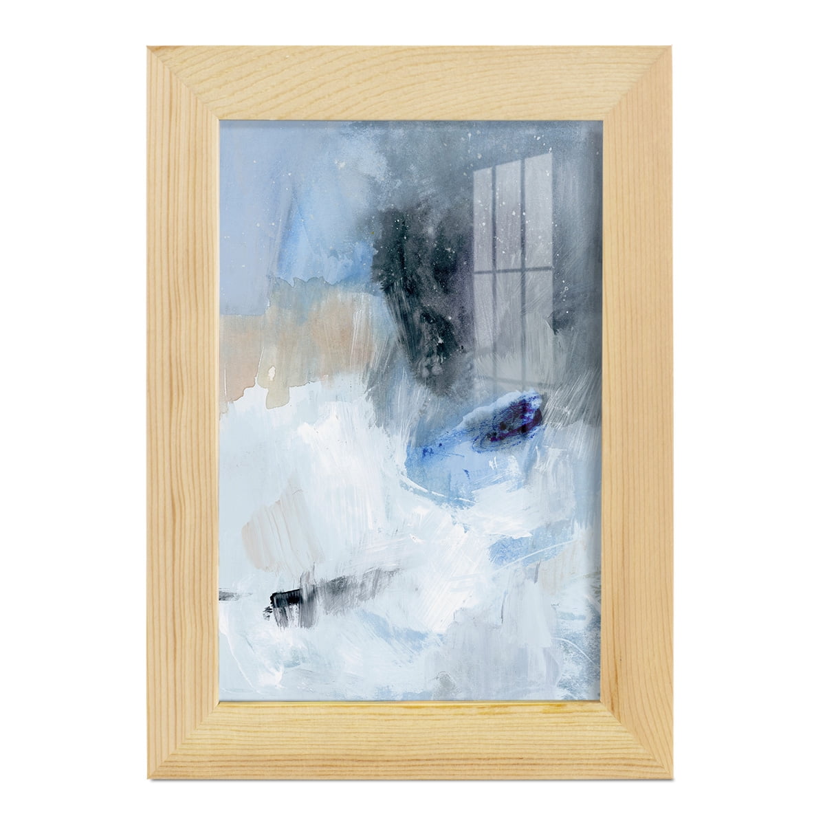 Welle II - Framed Print w/glass - Natural Wood
