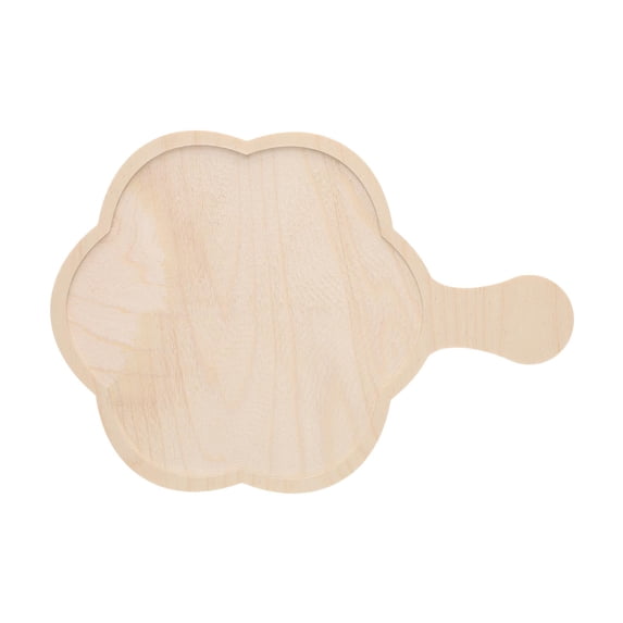 Welled Wood Surface, Round Scallops Shaped, 12.8" X 10", For Wooden Trays, Crafts And Decorations, Welled Center For Resin Design Or Paint - Decoupage, Engraving, Wood Burning