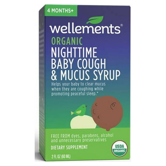 Wellements Organic Nighttime Baby Cough & Mucus Syrup (Pack of 12