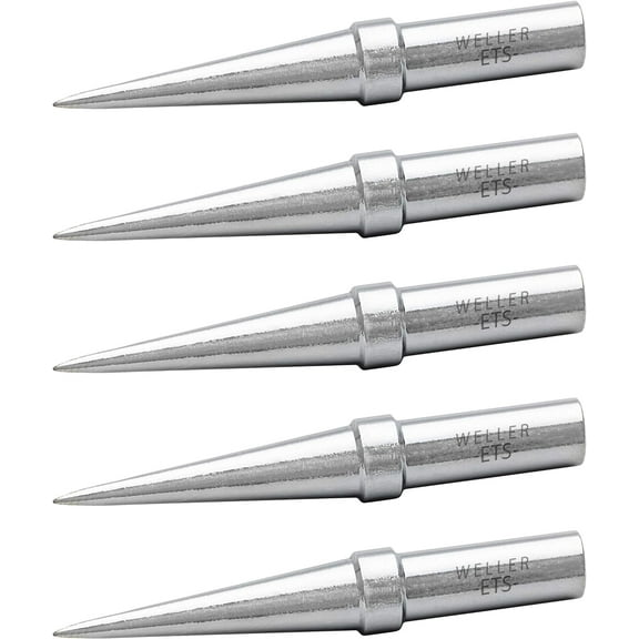 Weller Genuine 5 Piece Soldering Tips Set, conical, 0.016" - TETS-5