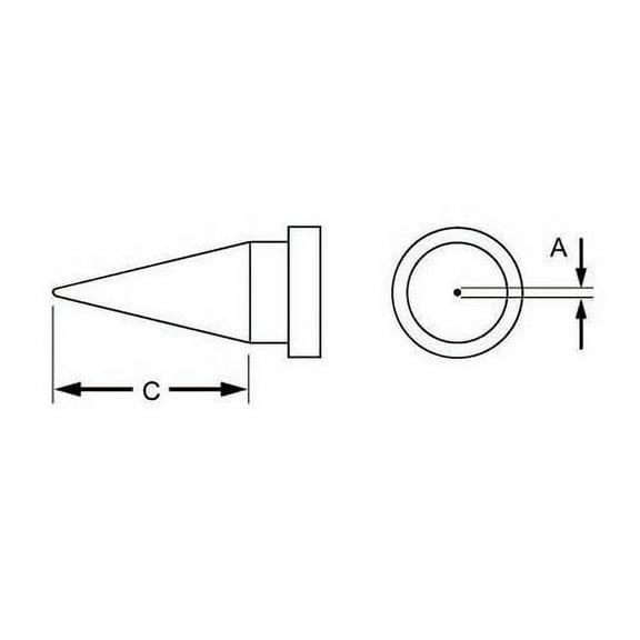 Weller LT1 .010" x .43" Reach Round LT Series Tip for WSP80 Soldering Pencil