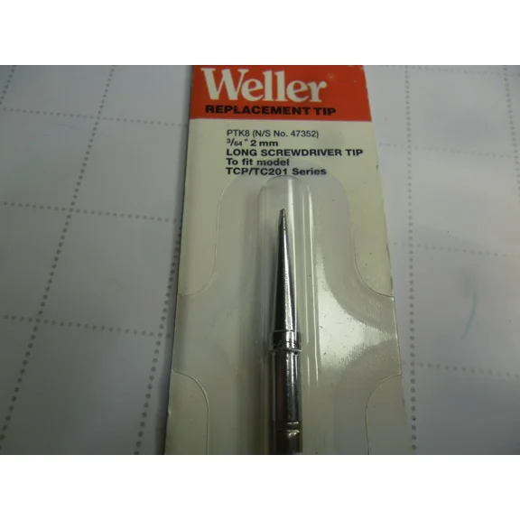 Weller Solder Tip Ptk8 Long Screwdriver Tip, 2 Mm ( 3/64" ) Fit Tcp/Tc201 Iron