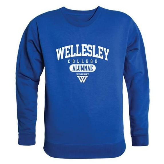 Wellesley College Blue Alumni Fleece Sweatshirt, Royal - 2XL