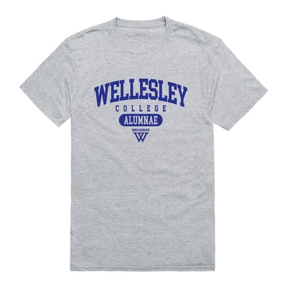 Wellesley College Blue Alumni T-Shirt, Heather Grey - Large