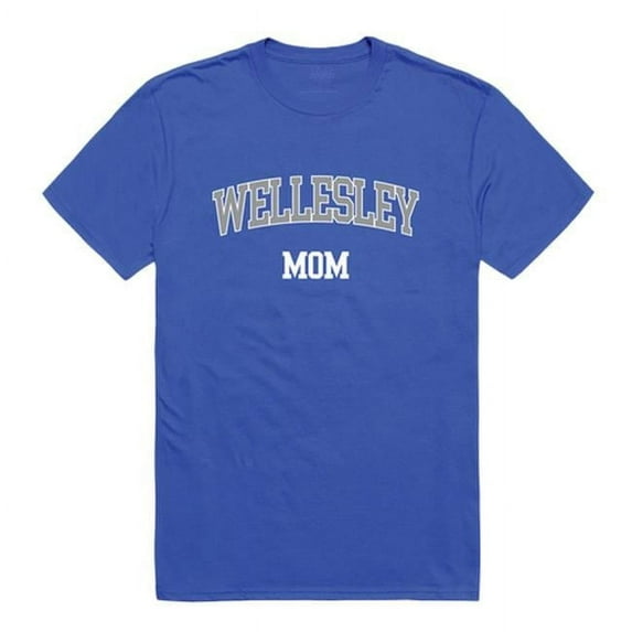 Wellesley College Blue College Mom Short Sleeve T-Shirt, Royal - Large