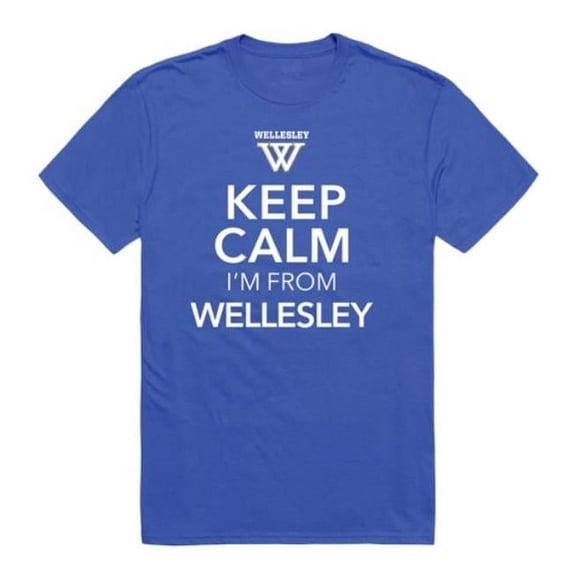 Wellesley College Blue Keep Calm T-Shirt, Royal - Small