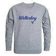 thumbnail image 1 of Wellesley College Blue Script Crewneck Sweatshirt, Heather Grey - 2XL, 1 of 1