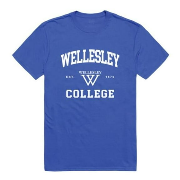 Wellesley College Blue Seal College T-Shirt, Royal - 2XL
