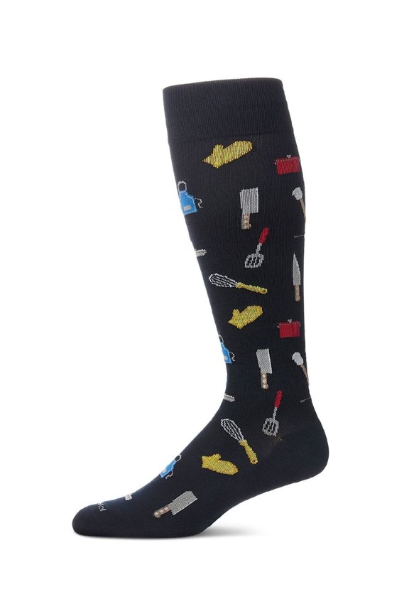 Wellfit Chef 8-15 mmHg Graduated Cotton Compression Socks, 10-13, Navy