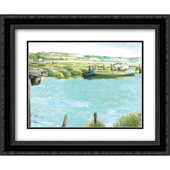 Wellfleet Salt Marsh 2x Matted 24x20 Black Ornate Framed Art Print by Gorham, Gregory