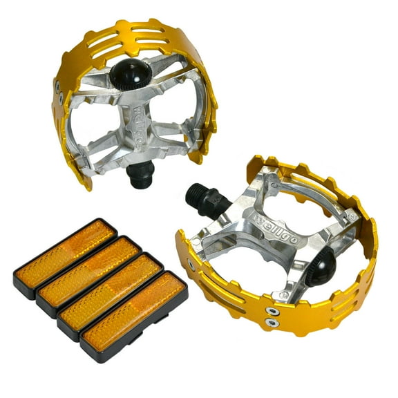 Wellgo Old school BMX MTB XC-II Bear Trap 9/16" Bicycle Pedals , Gold #WE2965