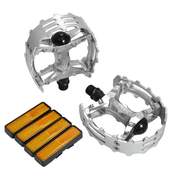 Wellgo Old school BMX MTB XC-II Bear Trap 9/16" Bicycle Pedals , Silver #WE2964