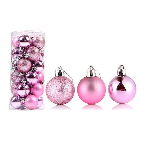 Welling 24Pcs Christmas Ball Delicate Reusable High Gloss Xmas Tree Decor Ball Pendant Home Decor