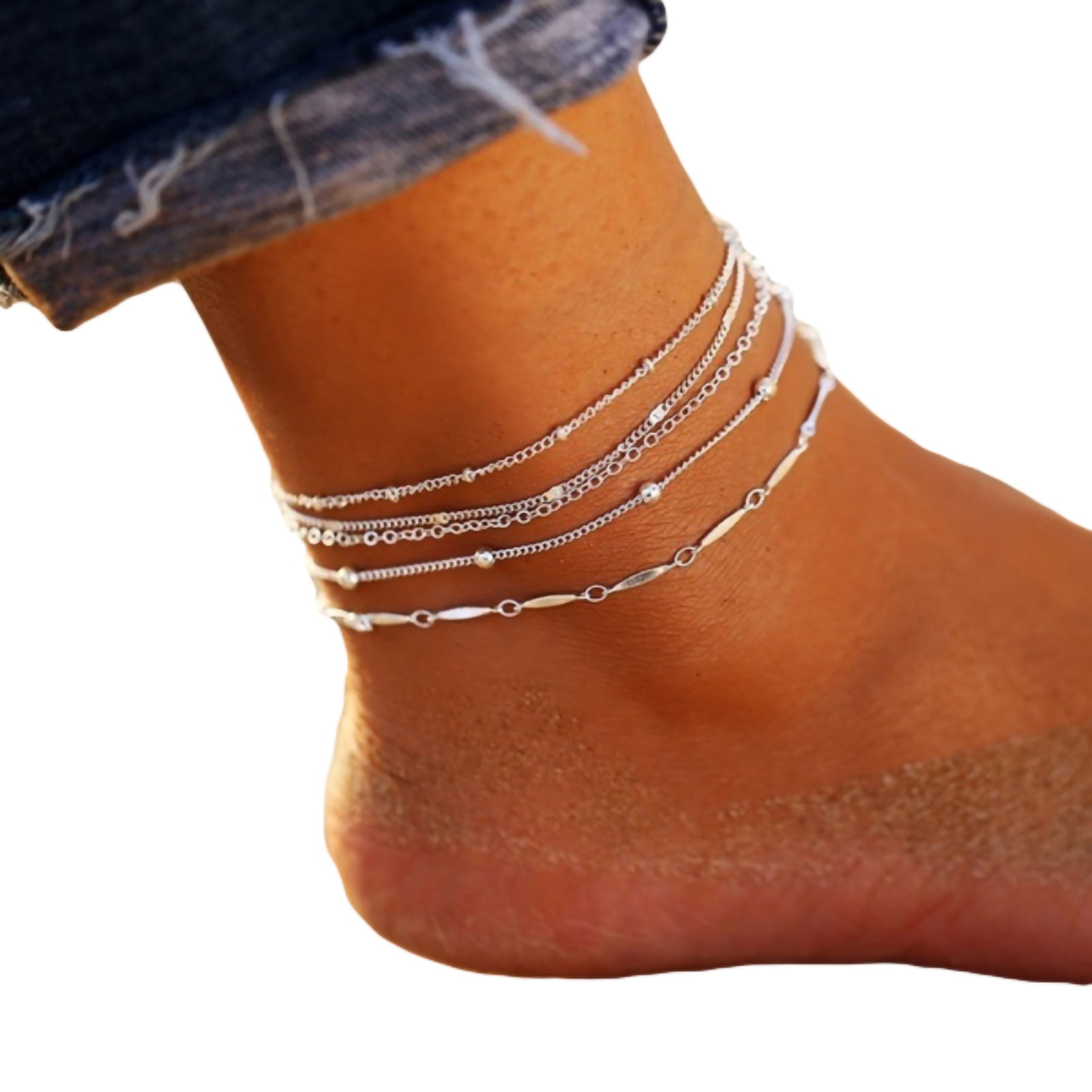 925 sterling silver two line/layer snake chain ankle bracelet, excellent  belly dance customized trendy anklets foot bracelet ank146 | TRIBAL  ORNAMENTS