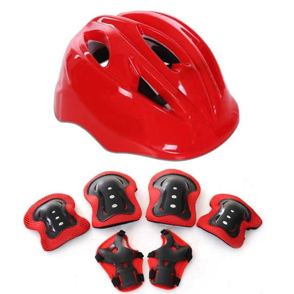 Welling 7Pcs/Set Kids Roller Skating Skateboard Ski Helmet Arm Sleeve Knee Protector Kit