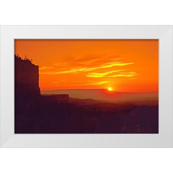 Welling, Dave 14x11 White Modern Wood Framed Museum Art Print Titled - UT, Bryce Canyon, Agua Canyon Sunrise on hoodoos