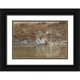 thumbnail image 1 of Welling, Dave 18x14 Black Ornate Wood Framed with Double Matting Museum Art Print Titled - Texas Lincolns sparrow bathing in a waterhole, 1 of 4