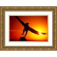 thumbnail image 1 of Welling, Dave 32x23 Gold Ornate Wood Framed with Double Matting Museum Art Print Titled - CO, A falconers golden eagle takes flight, 1 of 4