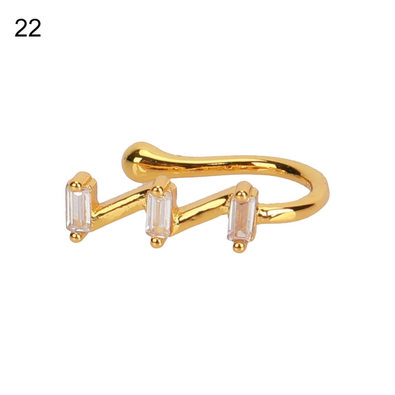 Welling Nose Piercing Clip Eye-catching U Shape Copper Cubic