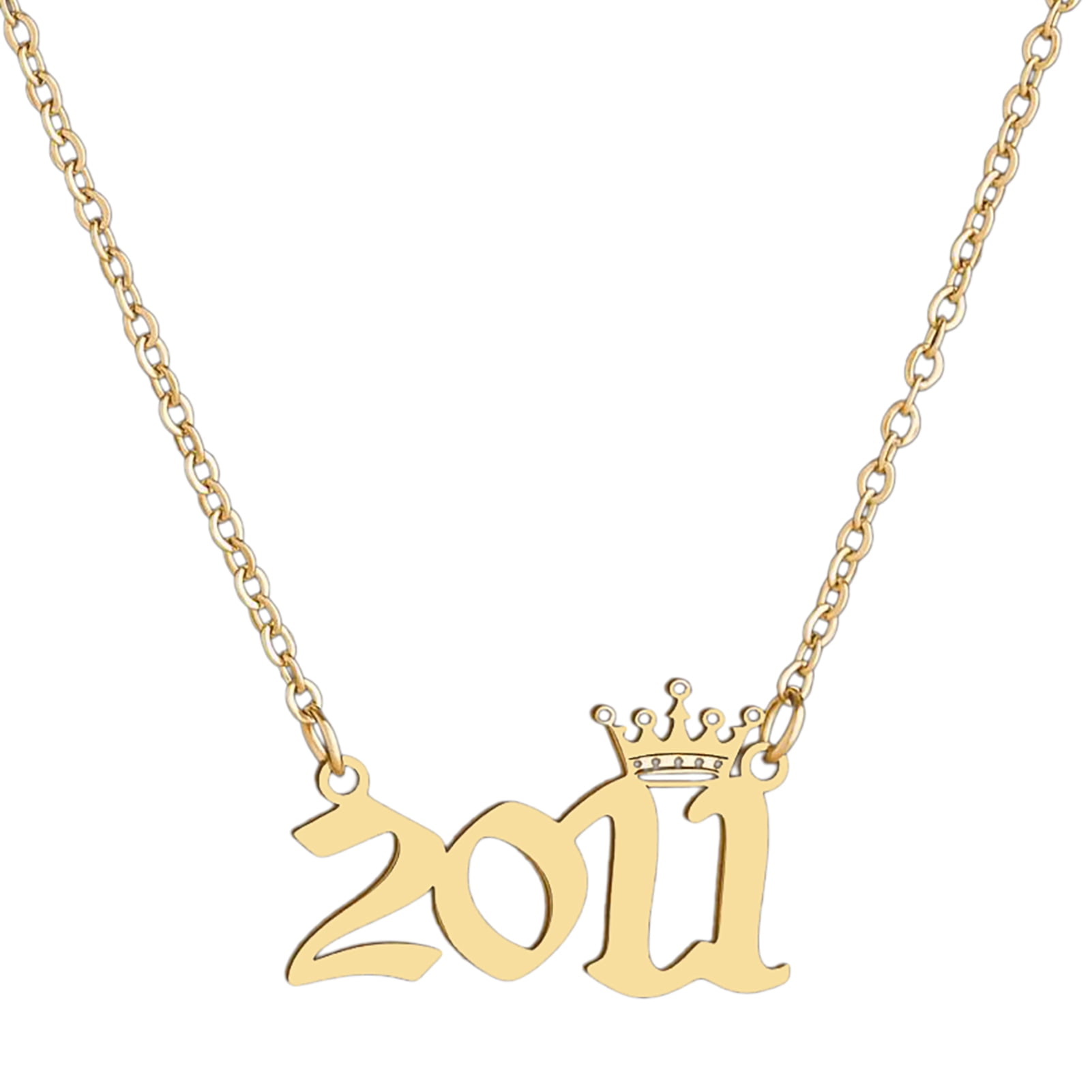 14k gold birth year necklace deals