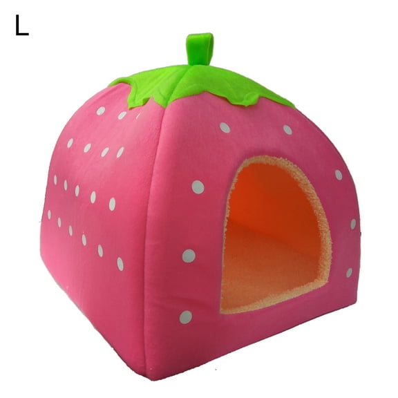 Welling Strawberry Dog Puppy Cats Indoor Foldable Soft Warm Bed Pet House Kennel Tent