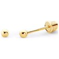thumbnail image 1 of Wellingsale 14K Yellow Gold Polished 2mm Ball Stud Earrings With Screw Back, 1 of 4