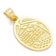 thumbnail image 1 of Wellingsale 14K Yellow Gold Polished Milgrain Religious Charm Pendant, 1 of 4