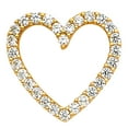 thumbnail image 1 of Wellingsale 14K Yellow Gold Polished Ornate Open Heart Charm Pendant with CZ Accent, 1 of 4