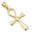 thumbnail image 1 of Wellingsale 14K Yellow Gold Polished Religious Ankh Egyptian Cross Charm Pendant, 1 of 4
