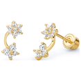 thumbnail image 1 of Wellingsale 14K Yellow Gold Polished Stud Earrings With Screw Back, 1 of 4