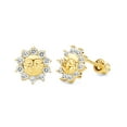thumbnail image 1 of Wellingsale 14K Yellow Gold Polished Sun Stud Earrings With Screw Back, 1 of 4