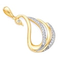 thumbnail image 1 of Wellingsale 14K Yellow Gold Polished Swan Wildlife Charm Pendant with CZ Accent, 1 of 4
